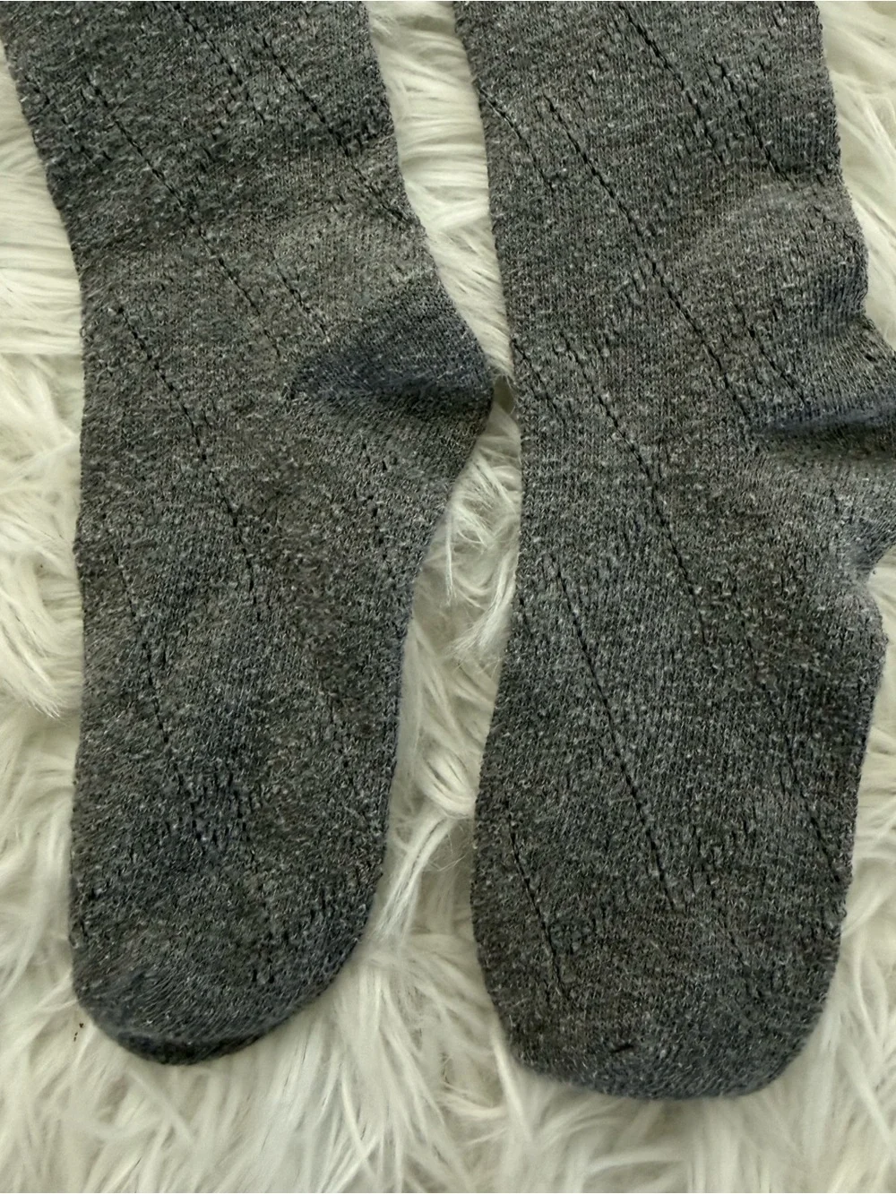 Toddler Gray Knee-High Boot Socks with Button Detail and Ruffle